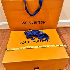 Louis Vuitton Orange Gift Set with Blue Ribbon